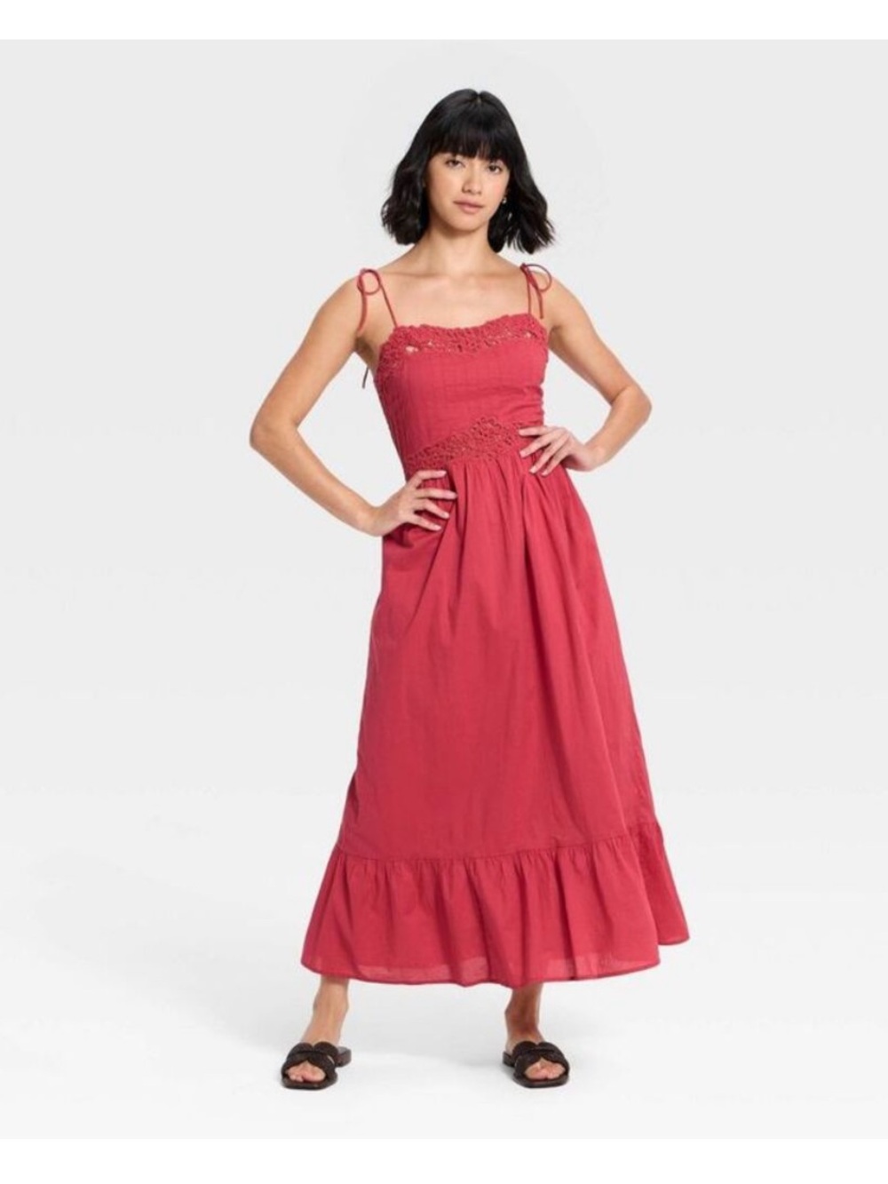 NWT Women’s Universal Thread “Lace Cami Midi A-line Dress” Size Large